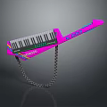 Fun Pink Electronic Keyboard with Colorful Design and Portable Strap
