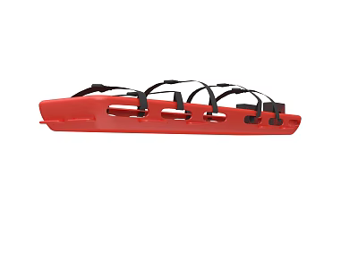 Durable Red Medical Stretcher With Black Straps For Emergency Patient Use 3d model