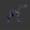 Realistic Brown T Rex Dinosaur Model in Standing Posture on Dark Gradient Background 3d model