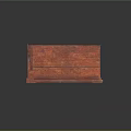 Decorative Ornament Set Red Wooden Carved Open Design And Drawer With Metal Handle