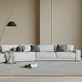 Multi-person sofa corner sofa floor lamp carpet 3d model