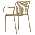 Modern Black Slatted Metal Armchair For Outdoor Patio Balcony And Casual Daily Leisure Use