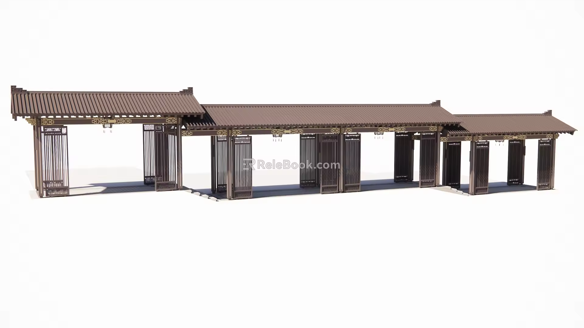 New Chinese style gallery 3d model