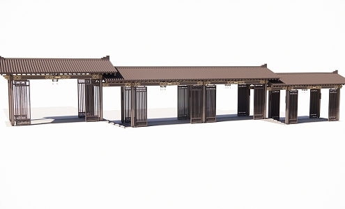 New Chinese style gallery 3d model