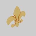 Golden Fleur De Lis Decorative Metallic Design With Ornate Details On Black Background