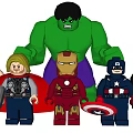 Lego Marvel Superhero Minifigures Set With Hulk Iron Man Captain America