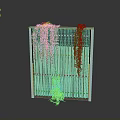 Architectural Bamboo Fence Structure With Green Vines Vertical Decorative Design
