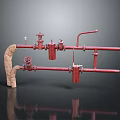Pipe water pipe valve iron pipe fitting flange tee joint pipe water pipe valve 3d model