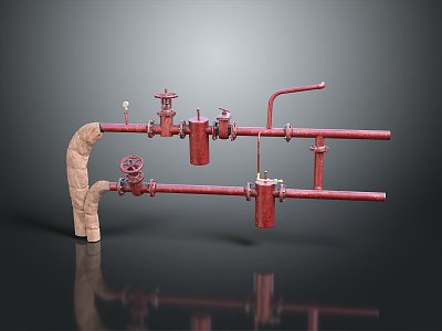 Pipe water pipe valve iron pipe fitting flange tee joint pipe water pipe valve 3d model