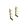Black And Yellow Double Unit Storage Racks With Multiple Supporting Arms