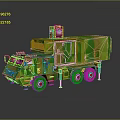 Military Camouflage Vehicle With Six Wheel Structure And Roof Mounted Equipment