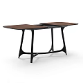 Modern Minimalist Dining Table with Wooden Top and Black Curved Legs Unique Design