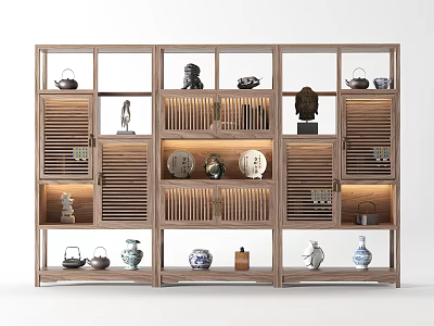 New Chinese-style Antique Rack Decorative Rack 3d model