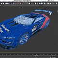 Volkswagen Race Car With Blue Red Gradient Body 74 Number Aerodynamic Design And Rear Wing