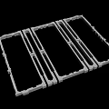 White Plastic Electronic Device Frames Arranged In Row With Structural Design 3d model