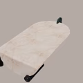 Modern Stylish Side Table With Marble Top And Gold Green Legs Design