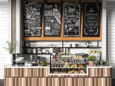 Modern Workbench Cafe Workbench 3d model