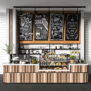 Modern Workbench Cafe Workbench 3d model
