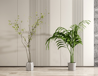 Modern potted plant potted combination 3d model