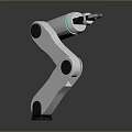 Industrial White Robotic Arm Equipment With Articulated Joints And Tool Attachment