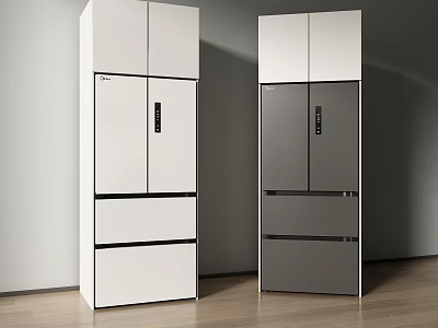 Refrigerator French Refrigerator Four-door Refrigerator Open-door Refrigerator 3d model