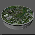 Aerial Planning of Modern City Layout with Green Spaces Buildings and Rivers