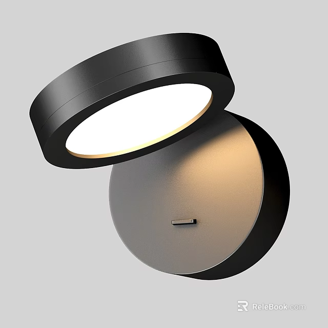 Modern Round Black Frame Wall Sconce With Soft Lighting For Interior Decoration 3d model
