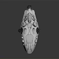 Futuristic Streamlined Mechanical Device With White Body Black Parts Circular Elements And Red Lights