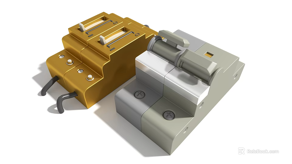 Durable Hardware Tools Golden And Gray Metal Vise With Adjustable Knobs 3d model 