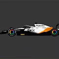 Black and White Chronos Formula 1 Race Car with STC Sponsorship and Colorful Wheels