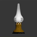 Classic Lighting Combination With White Frosted Shade And Gold Ornate Decorative Base Design