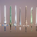 Decorative Sword Ornament Set with Various Exquisite Designs and Metallic Finishes for Home Decor