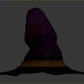 Purple Witch Hat With Brown Belt Metal Buckle And Small Decoration