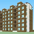 Modern Apartment Building With Brown Facade Glass Windows Balconies And Green Landscaping