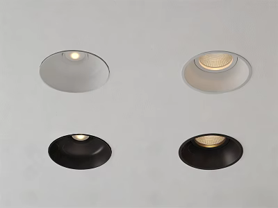 Modern Downlights And Spotlights With White Black Ceiling Mounted Design 3d model