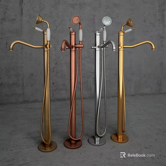 Standing Shower Faucets With Multiple Colors Handheld Spray And Modern Design 3d model 