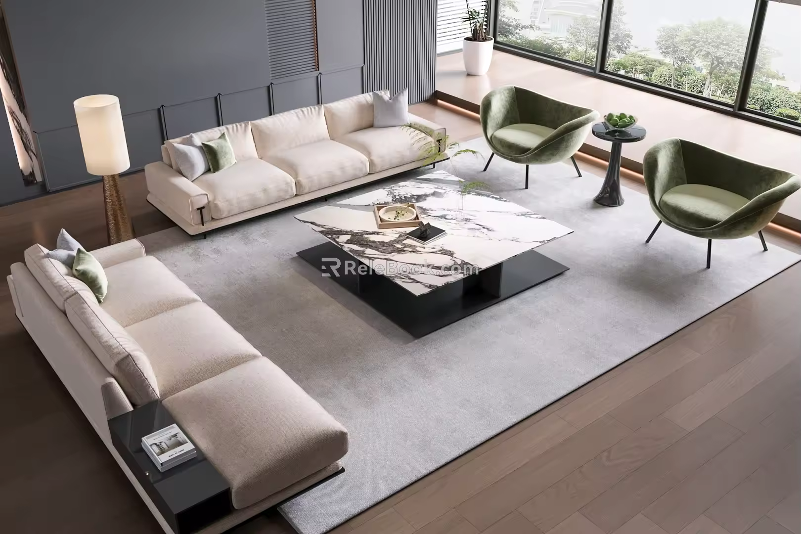 Liang Zhitian Sofa Coffee Table Combination 3d model