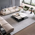 Liang Zhitian Sofa Coffee Table Combination 3d model