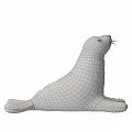 Light Gray Seal Plush Stuffed Toy in Sitting and Lying Positions for Kids