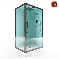 Modern Shower Sauna Glass Enclosure With Shower Head And Control Panel
