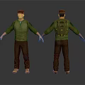 Modern men's overalls men's overalls 3d model