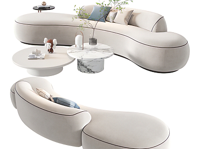 Modern Multiplayer Sofa Curved Sofa model