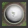 Classical Architectural Model With White Dome And Stone Columns On Square Base With Grass