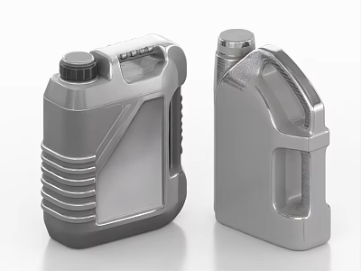 Industrial Equipment Metal Oil Containers With Silver Design Sealed Lids And Ergonomic Handles 3d model