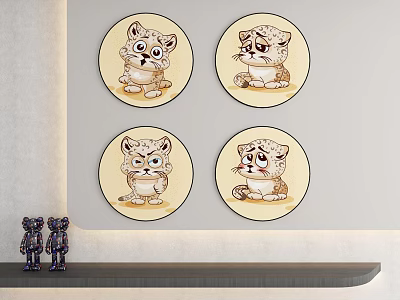 modern round frame painting 3d model