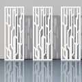Modern White Swing Doors With Geometric Lattice Patterns For Interior Design 3d model