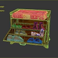Wooden Shoe Bench With Red Patterned Cushion And Multiple Shelves Storing Various Shoes