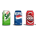 Assorted Carbonated Soft Drink Cans From Different Brands With Diet Options And Colorful Packaging