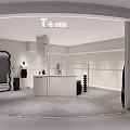 Modern Clothing Store Interior With Mannequins Clothing Racks Cashier Counter And Display Area