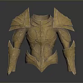 Golden Fantasy Armor Chestplate With Intricate Shoulder Decorations And Detailed Design
